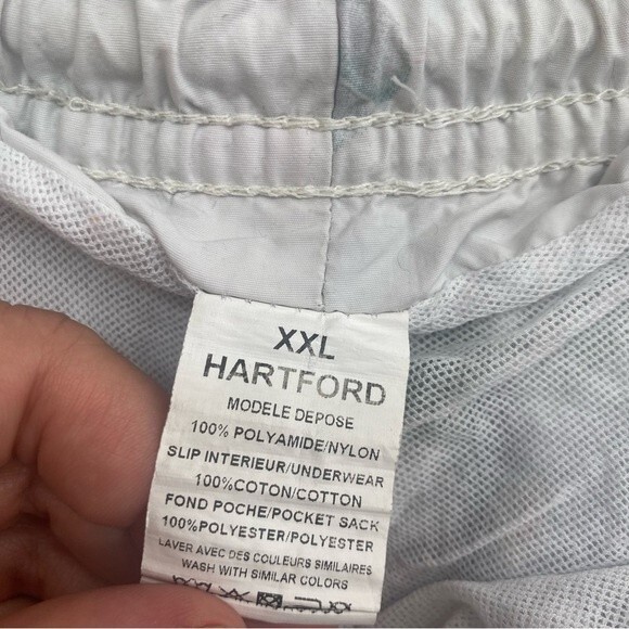 Hartford men’s swim trunk board shorts size XXL white Hawaiian print lined - Picture 3 of 7